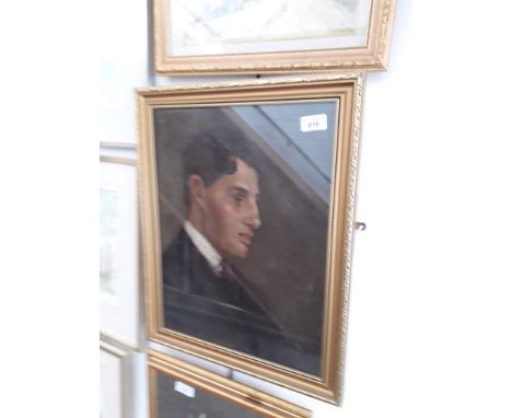 Patti Mayor, Portrait of Tom Smith - P.N.E. Captain 1930s, oil on canvas, 44cm x 34cm, framed and glazed.