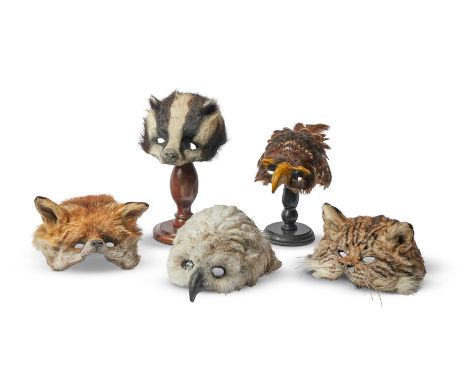 Y JAMES PERKINS STUDIO WILD THINGS 12 x 25cm (4½ x 9¾ in.) Hand made animal masks  Handmade woodland creature masks inspired 