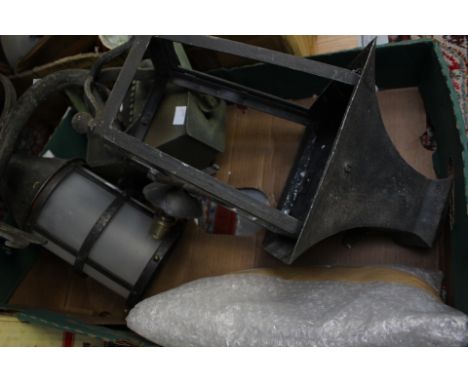  One box containing three outdoor lanterns, one with wall bracket (1) 