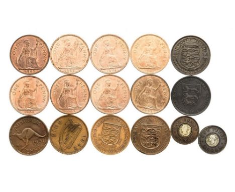 1953, 1961, 1962, 1963, 1964, 1965, 1966, 1967 Elizabeth II Pennies, 2 x Victoria model Pennies, 1888, 1926, 1957, 1960 Jerse