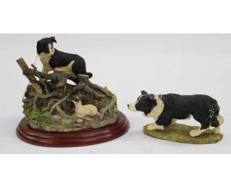 A Border Fine Arts group 'Found Safe' and a Steiff collie (2)
