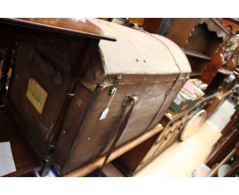 A 19th century canvas trunk