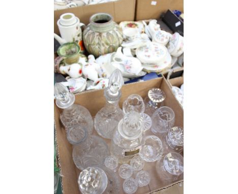 A Denby Glyn Colledge vase, together with Royal Crown Derby 'Posie' pattern pin trays, Poole pottery, Aynsley china and Denby