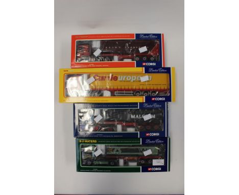 Corgi Ltd Edition 1/50 scale boxed CC12903 Currie Scania Curtainside, CC12008 Waters MAN tipper, CC13206 Reids DAF XF tipper,