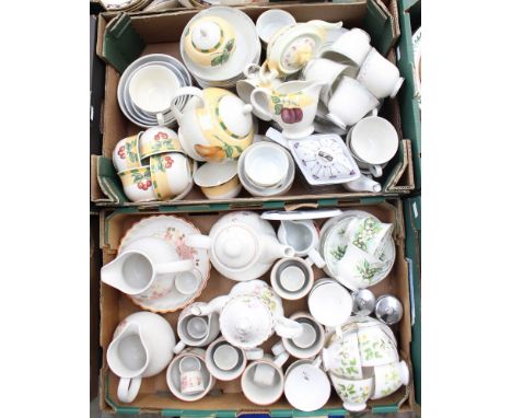 A Royal Doulton 'Sophistication' china tea set, together with Royal Worcester kitchenware and other tea wares (two boxes)  