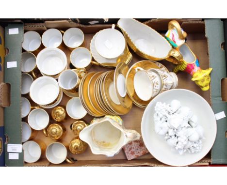 A Royal Worcester gilded part tea service, with blanc de chine, further assorted ceramics 