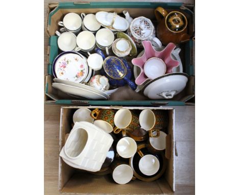 Royal Crown Derby, Royal Worcester, Royal Albert, Colclough and Crown Staffordshire tea wares, together with Hornsea pottery 