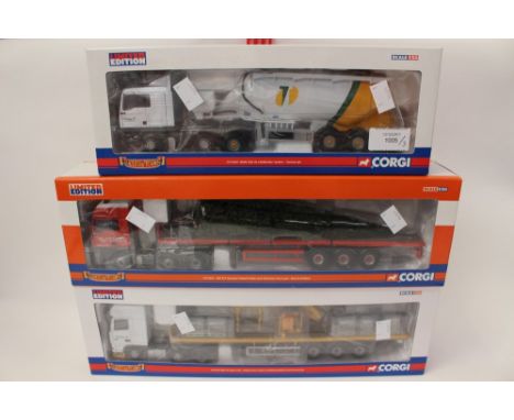 Corgi Hauliers of Renown boxed CC13422 ERF Christman Tree Beck and Politzer, CC13407 Tarmac MAN tanker and CC13219 Tarmac DAF