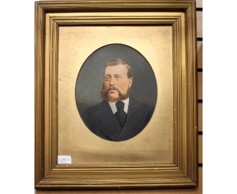 A late Victorian portrait of a gentleman, fitted in a gilt frame 