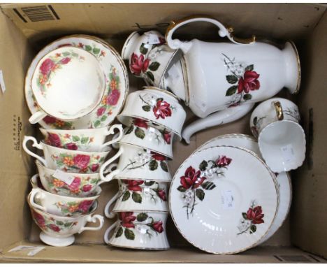  An Argyle china part tea service together with a coffee service, 'Rose Pattern' Q 
