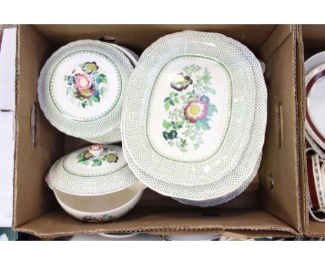 Masons 'Paynsley' dinner service to include dinner, salad and side plates, serving plates, tureens and gravy boat (one box) 