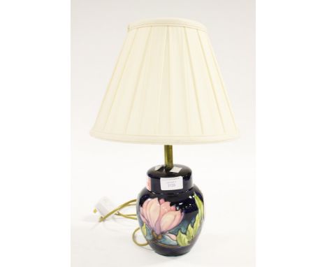Moorcroft Magnolia lamp base, with shade a/f  Please note: this item is being sold for decorative purposes only.  For use ple