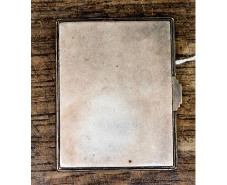 A Danish sterling silver cigarette case, with stepped Art Deco design, gilt lined, no initials, approx weight 89.5g/3.0ozt