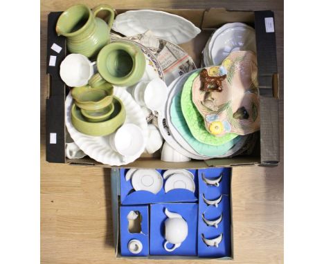A Royal Crown Derby white part tea service, with assorted ceramics, a boxed child,s tea service, etc.