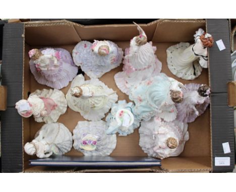 Six Royal Worcester figures, 'Splendour at Court', 3011/12500, set with certificates, along with six Coalport 'Golden Age' se