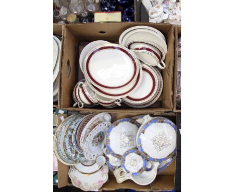 Crown Ducal dinner service to include dinner, salad and side plates, soup bowls and saucers, etc; together with a Staffordshi