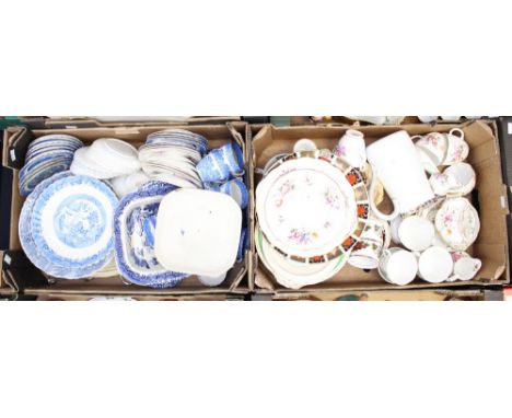 Royal Crown Derby Imari 10 inch dinner plate (2nds) posie pattern part tea service and trinkets, Rutland coffee pot, blue and