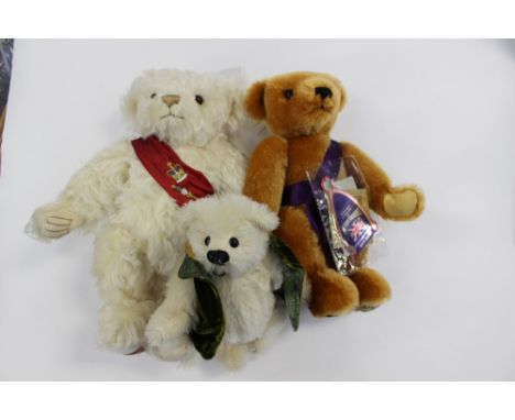 Two Merrythought, limited edition bears, 'Regal Splendour', 234/450 and 'Golden Jubilee' 664/2002, with a Dean's limited edit