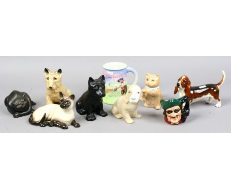 A group of mixed ceramics to include Beswick, Royal Doulton, Lladro style figure etc.