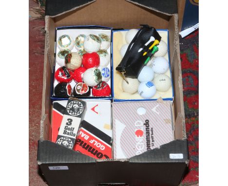 Golfing interest; a quantity of mostly vintage golf balls including Penfold Commando, Slazenger, Dunlop etc most in original 