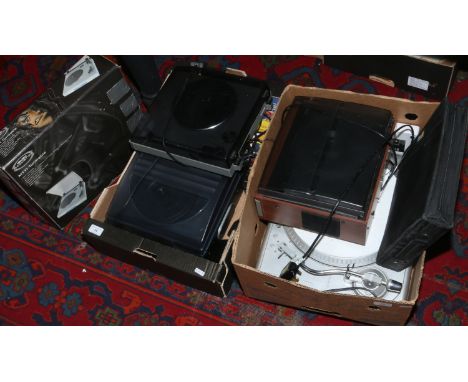 Five record player turn tables including Steepletone system etc.