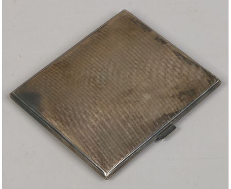 A George VI presentation silver card case with engine turned engraving, assayed Birmingham 1948, 168 grams.