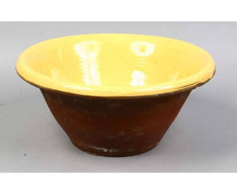 A vintage glazed terracotta pancheon.