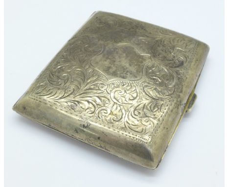 A silver cigarette case, 61.8g