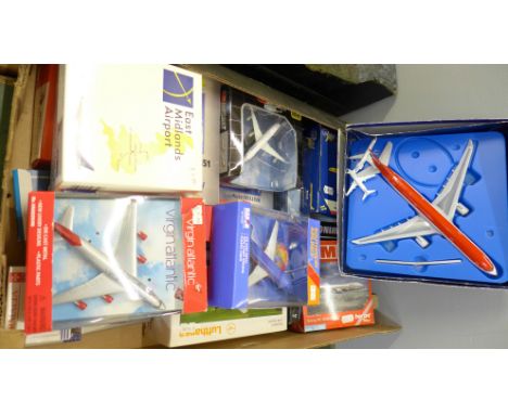 A collection of model airliners including Herpa and Gemini and two Corgi The Aviation Archive