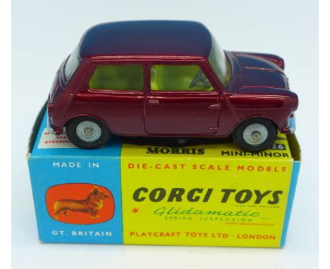 A Corgi Toys 226, Morris Mini-Minor, red colourway, boxed