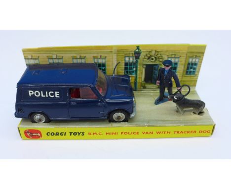 A Corgi Toys 448, B.M.C. Mini Police Van, with tracker dog, boxed