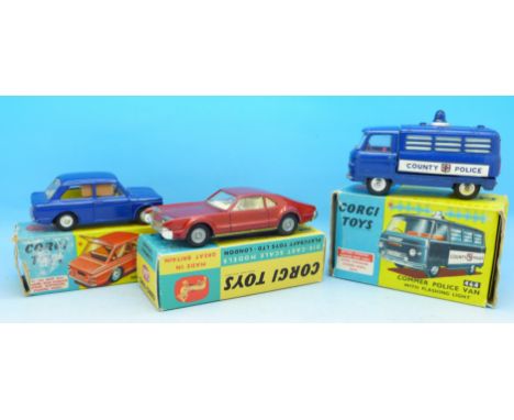 Three Corgi Toys, 251, 264 with reproduction box and 464