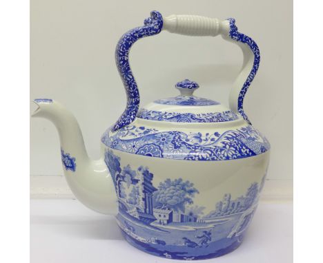 A large Spode Spode's Italian blue and white kettle