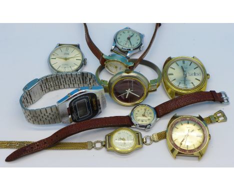 Lady's and gentleman's watches including Timex, Ingersoll, Services and Bentima