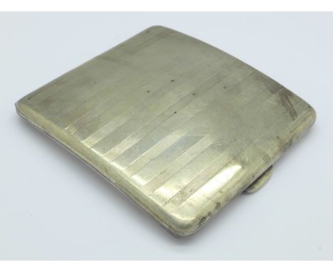 A silver Asprey cigarette case, Birmingham 1910, 114g