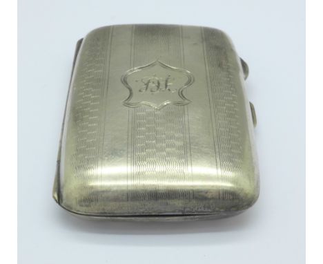 A silver cigarette case, 48.2g