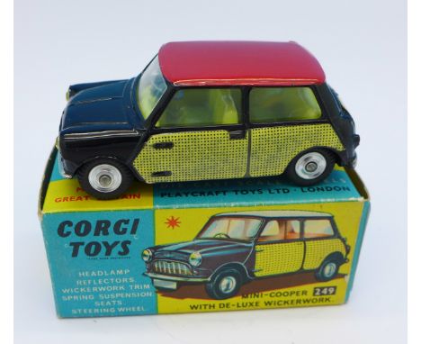 A Corgi Toys 249, Mini Cooper with De-Luxe wickerwork, boxed