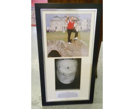 SPORTING MEMORABILIA A SIGNED CAP BY JACK NICKLAUS OBTAINED DURING THE 2005 OPEN GOLF CHAMPIONSHIP AT ST ANDREWS, IN BOX FRAM