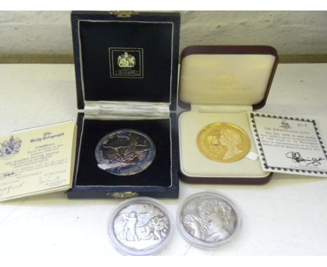 FOUR SILVER COMMEMORATIVE MEDALS, 1970'S