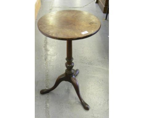 A GEORGE III MAHOGANY TRIPOD TABLE, WITH WRYTHEN FLUTED KNOP