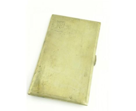 A GEORGE VI SILVER CIGARETTE CASE, ENGINE TURNED, BIRMINGHAM 1949, 7OZS 10DWTS