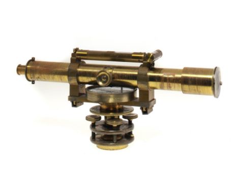 A CHADBURN BROTHERS BRASS Y LEVEL engraved on the telescope Chadburn Bros OPTICIANS &C SHEFFIELD with two levels above and co