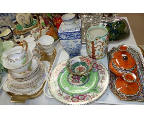 A continental part tea service with gilt border and decorative china 250