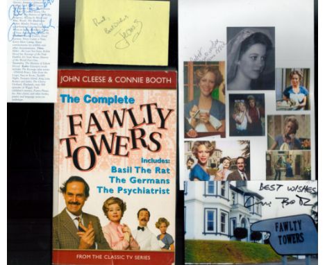 Fawlty Towers signed collection Connie Booth signed photo and signed page, John Cleese signed album page, Andrew Sachs signed
