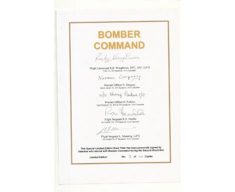 WW2 Bomber Command Lancaster RAF veterans multiple signed book Bomber Command Reflections of War by Martin Bowman. Limited ed