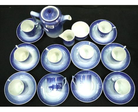 Royal Copenhagen 34 pieces Blue Fluted porcelain serving dishes