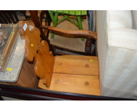 A continental light wooden hall chair 