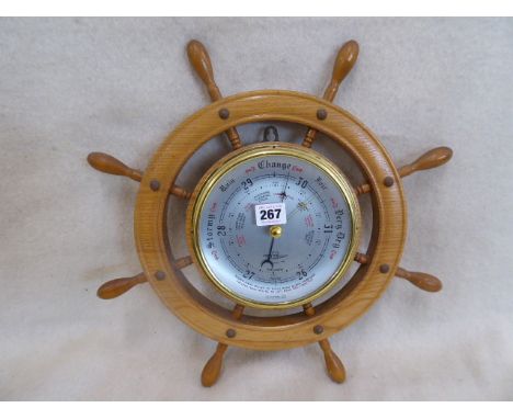 Shortland ships wheel barometer (17")
