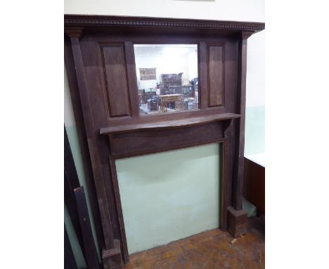 Early 20thC oak fire surround (74"x 60")