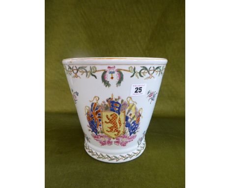 Chinese armorial jardiniere plant pot